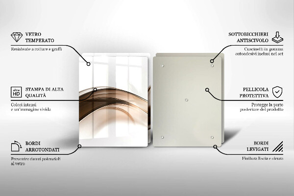 Deska do krojenia Abstrakcja brązowe linie
