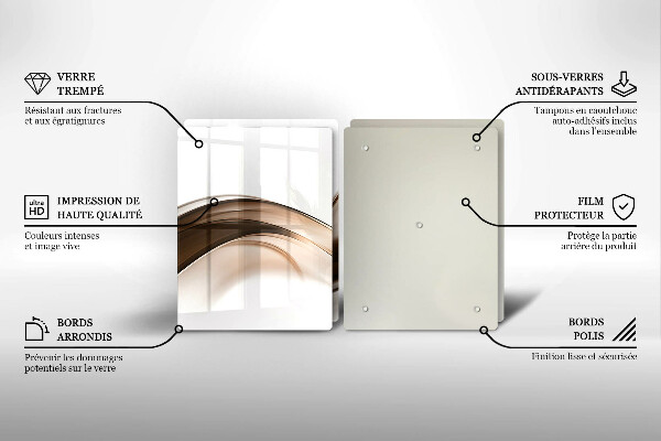 Deska do krojenia Abstrakcja brązowe linie