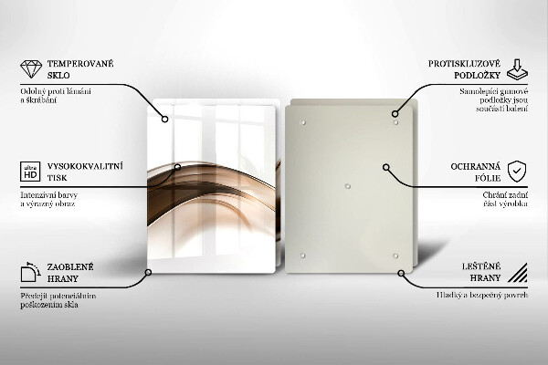 Deska do krojenia Abstrakcja brązowe linie