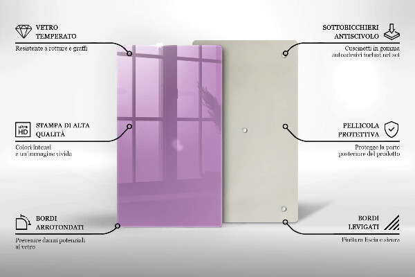 Deska kuchenna szklana Kolor fioletowy