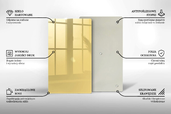 Deska kuchenna szklana Kolor żółty