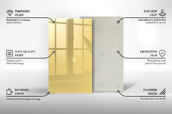 Deska kuchenna szklana Kolor żółty