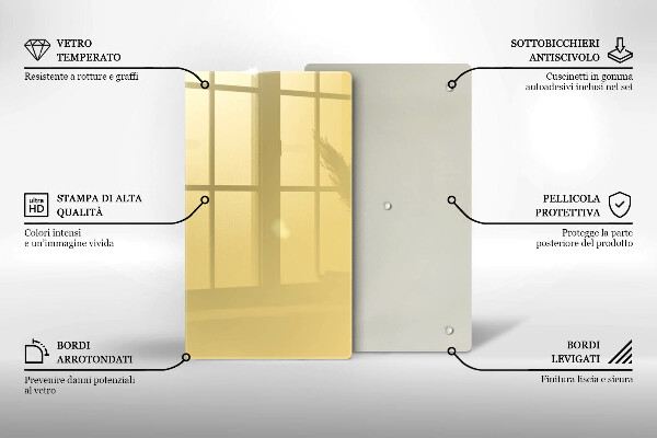 Deska kuchenna szklana Kolor żółty