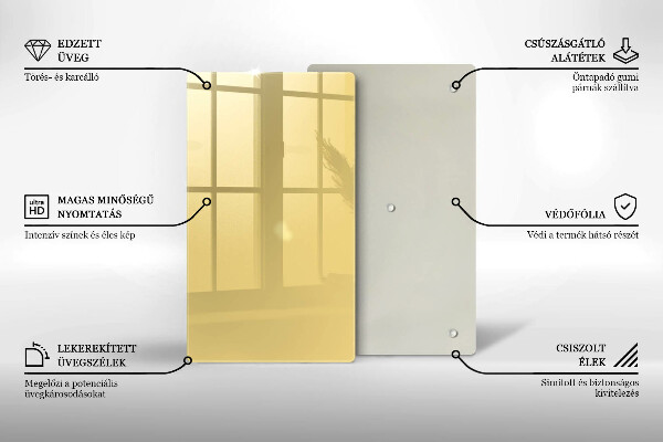 Deska kuchenna szklana Kolor żółty