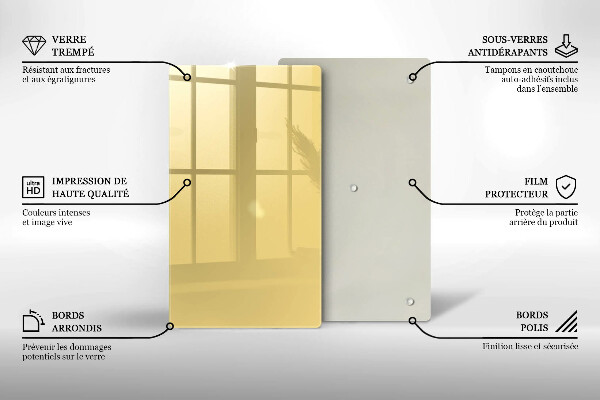Deska kuchenna szklana Kolor żółty