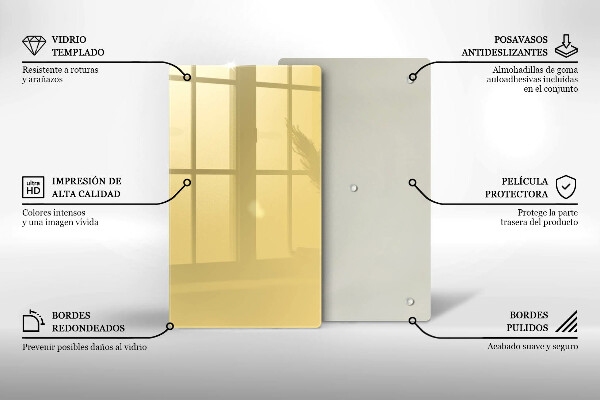 Deska kuchenna szklana Kolor żółty