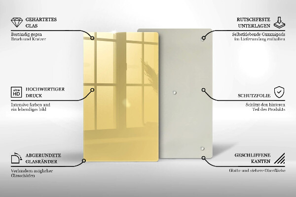 Deska kuchenna szklana Kolor żółty