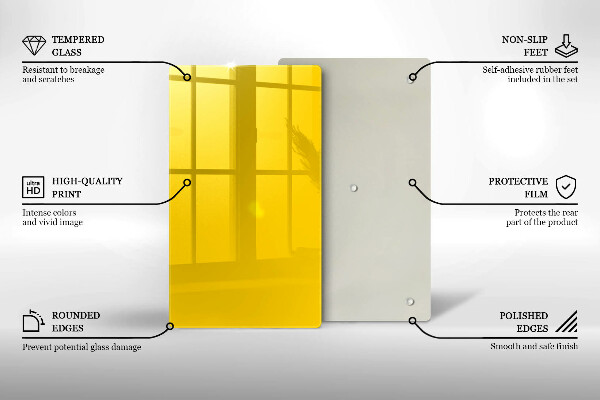 Deska kuchenna szklana Kolor żółty