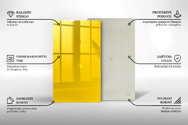 Deska kuchenna szklana Kolor żółty