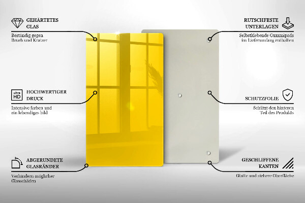 Deska kuchenna szklana Kolor żółty