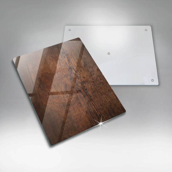 Deska kuchenna szklana Ciemne drewno deska