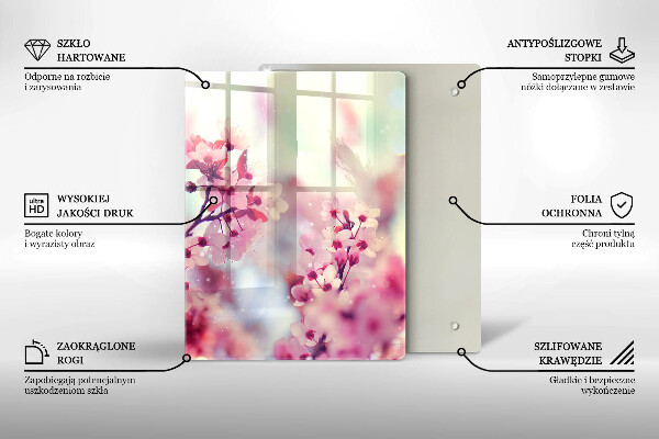 Deska kuchenna szklana Ciemne drewno deska