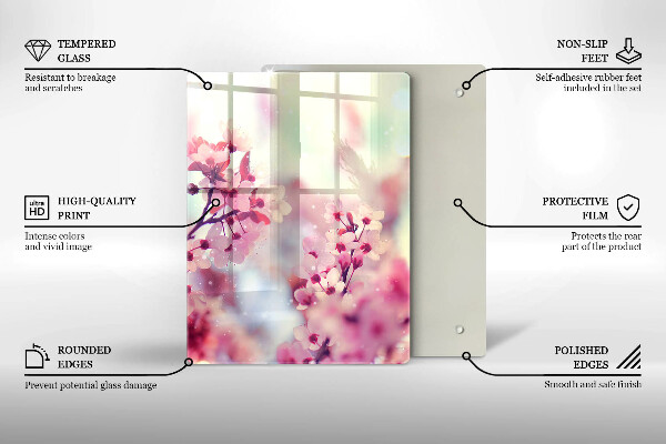 Deska kuchenna szklana Ciemne drewno deska