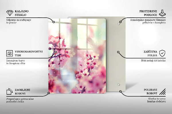 Deska kuchenna szklana Ciemne drewno deska