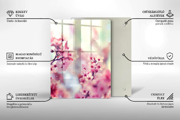 Deska kuchenna szklana Ciemne drewno deska