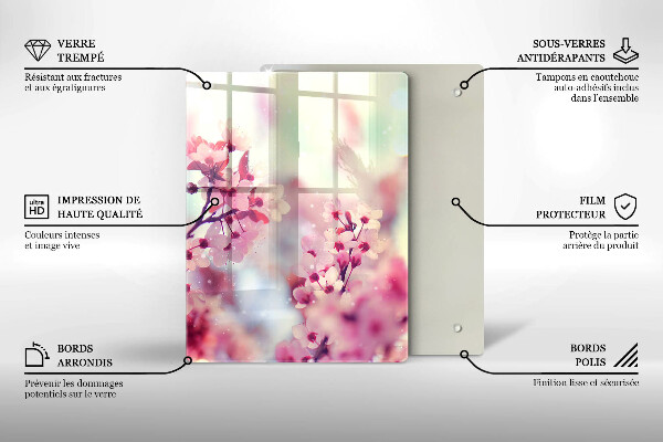 Deska kuchenna szklana Ciemne drewno deska