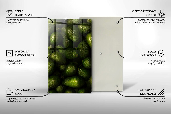 Deska kuchenna szklana Owoce awokado