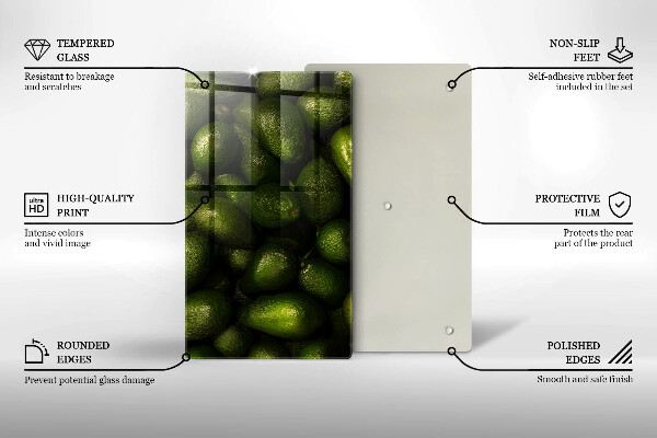 Deska kuchenna szklana Owoce awokado