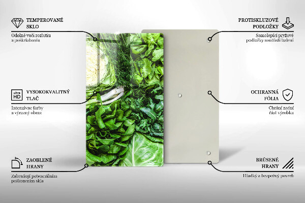 Deska kuchenna szklana Zielone warzywa