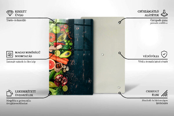 Deska kuchenna szklana Owoce i warzywa