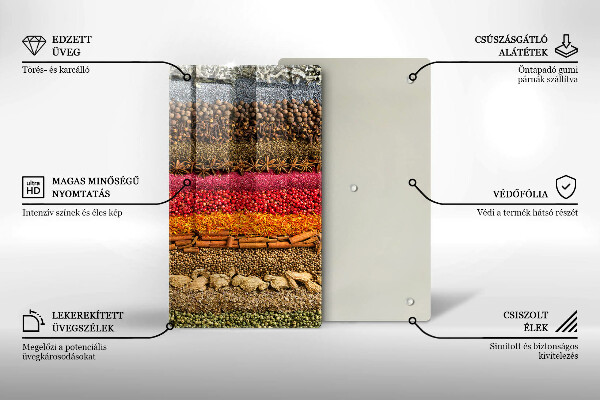 Deska kuchenna szklana Kolorowe przyprawy
