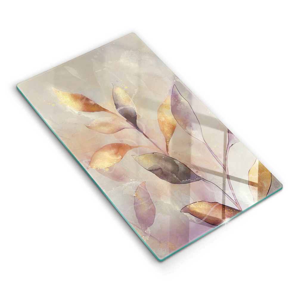 Deska kuchenna szklana Malowane boho liście
