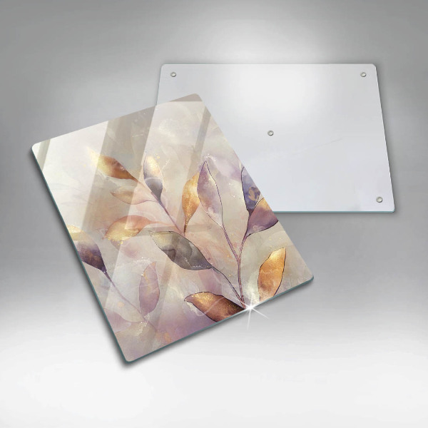 Deska kuchenna szklana Malowane boho liście