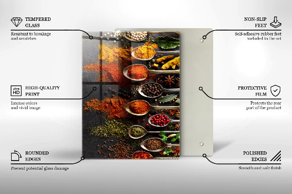 Deska kuchenna szklana Malowane boho liście