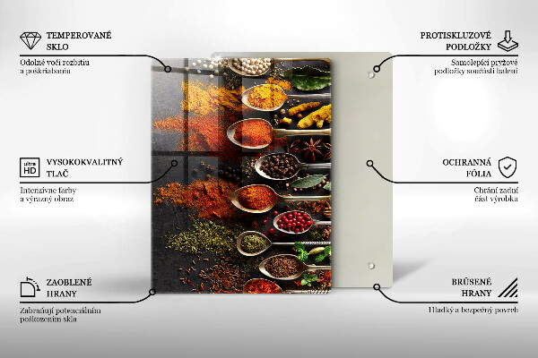 Deska kuchenna szklana Malowane boho liście