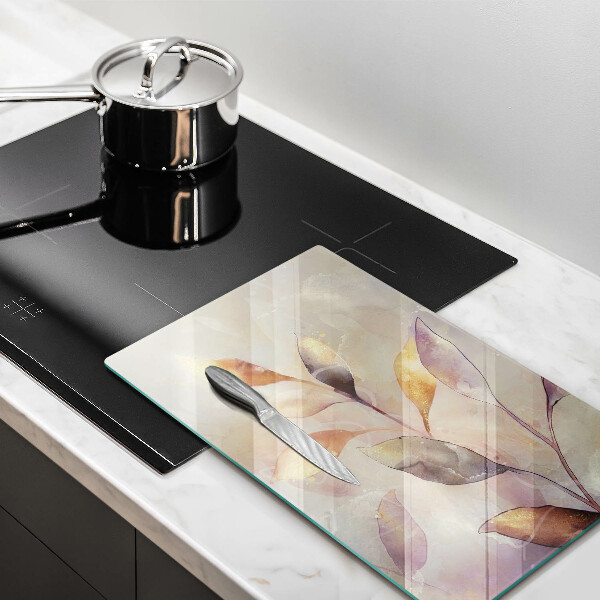 Deska kuchenna szklana Malowane boho liście