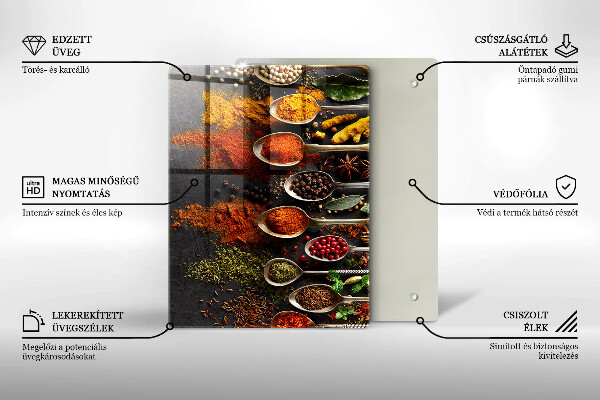 Deska kuchenna szklana Malowane boho liście