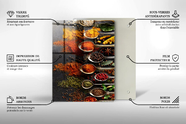 Deska kuchenna szklana Malowane boho liście
