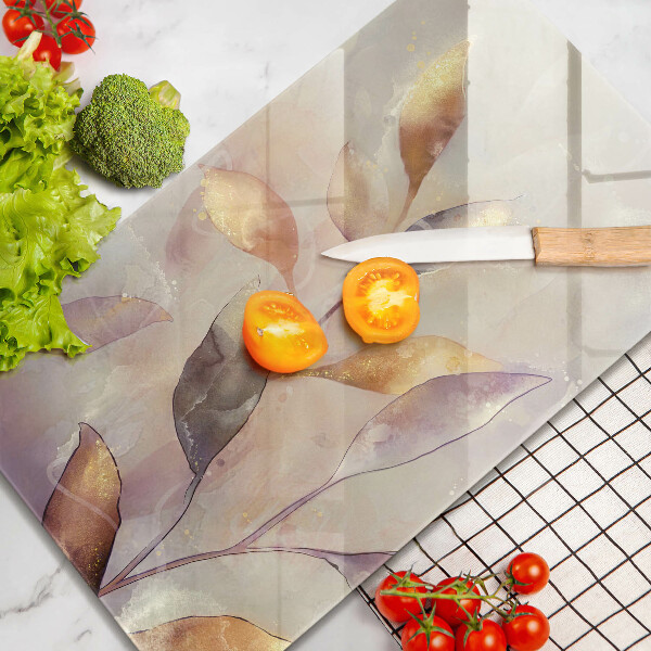 Deska kuchenna szklana Malowane boho liście