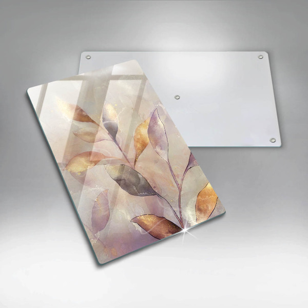 Deska kuchenna szklana Malowane boho liście