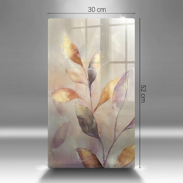 Deska kuchenna szklana Malowane boho liście