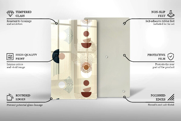 Deska kuchenna szklana Geometria boho kształty