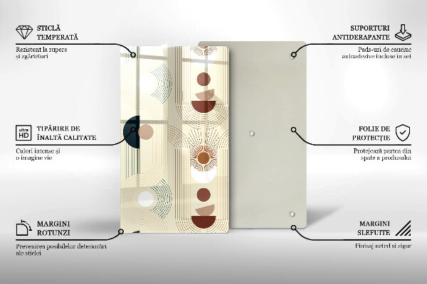 Deska kuchenna szklana Geometria boho kształty