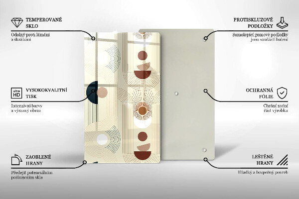 Deska kuchenna szklana Geometria boho kształty