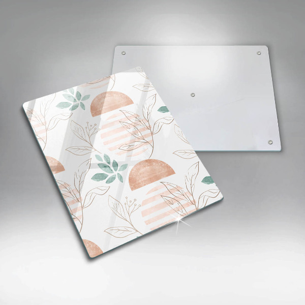 Deska kuchenna szklana Boho wzór liście