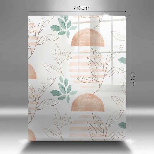 Deska kuchenna szklana Boho wzór liście