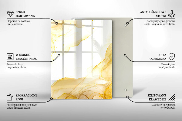 Deska kuchenna szklana Boho wzór liście