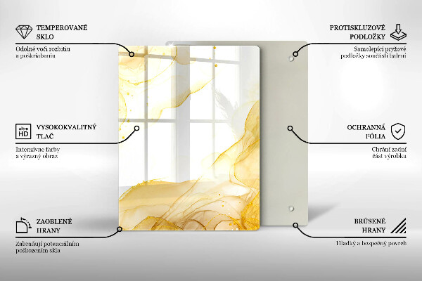 Deska kuchenna szklana Boho wzór liście