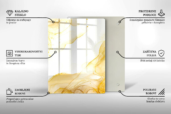 Deska kuchenna szklana Boho wzór liście