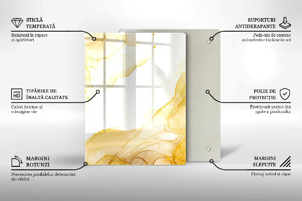 Deska kuchenna szklana Boho wzór liście