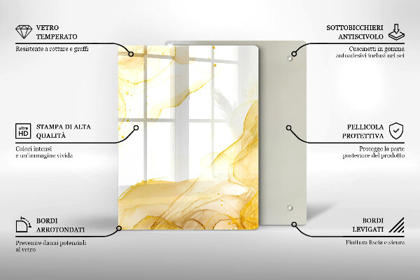 Deska kuchenna szklana Boho wzór liście