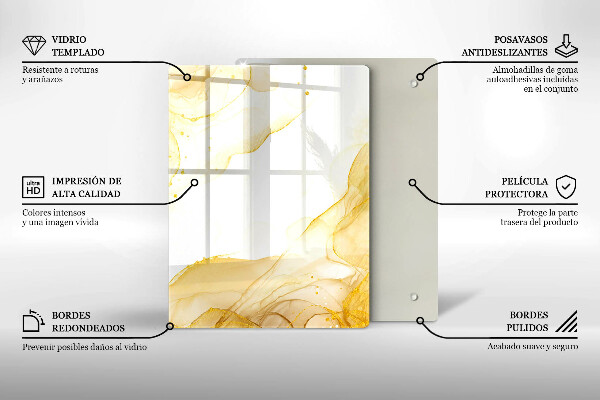 Deska kuchenna szklana Boho wzór liście