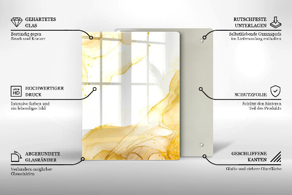 Deska kuchenna szklana Boho wzór liście