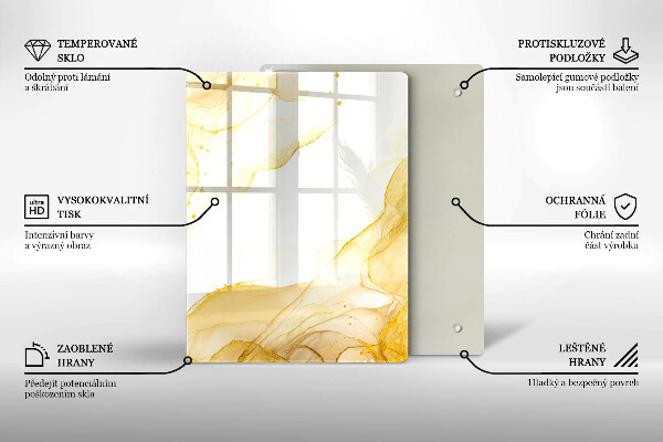 Deska kuchenna szklana Boho wzór liście