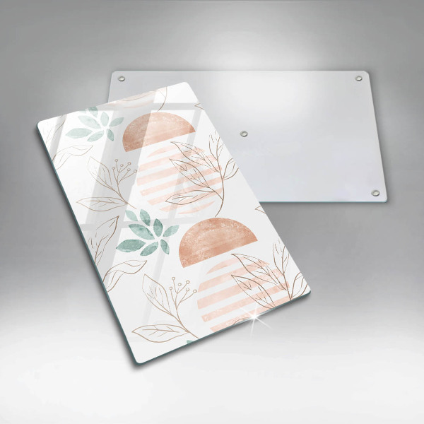 Deska kuchenna szklana Boho wzór liście