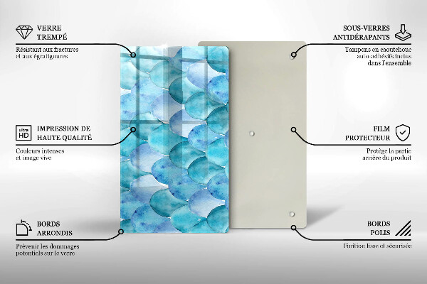 Deska kuchenna szklana Akwarelowe łuski